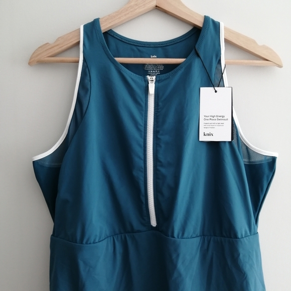 NWT Knix Plus Size High Energy One Piece Swim Bathing Suit Tidepool Blue XXXXL - Picture 5 of 16